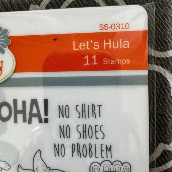 NWT Fun Stampers Scrapbooking Stamps Lets Hula Hawaiian Tiki Luau Party Craft - Picture 2 of 4